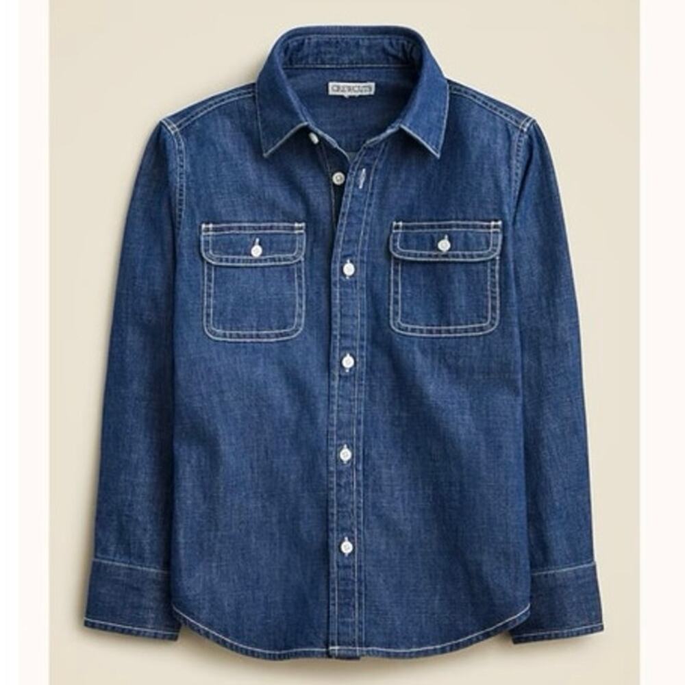 J.Crew Crewcuts Kid's Denim Twill Workshirt Size 12